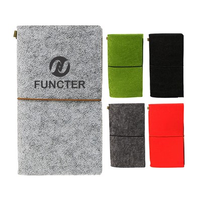 Felt Passport Holder Notebook 30 Sheets 6.9*4.3" Screen Printing