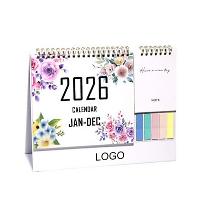 2026 Floral Desk Calendar with Sticky Notes