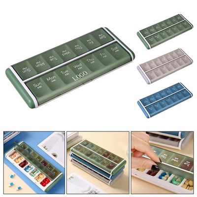 14-Compartment Weekly Pill Organizer Box
