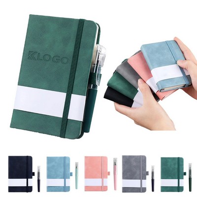 PU Pocket Notebook Journal With Pen