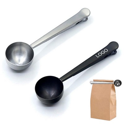 Stainless Steel 2-in-1 Coffee Scoop with Clip