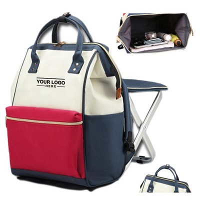 Foldable Backpack with Built-in Stool