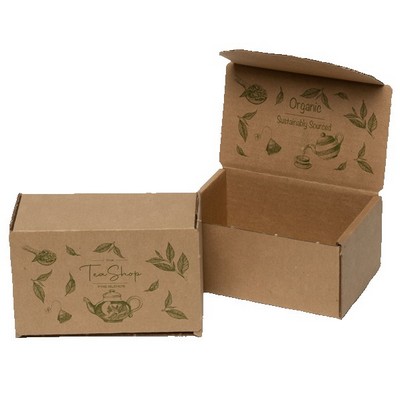 One Color Natural Display Mailer Box w/Inside Lid Imprint (6" x 4" x 3")