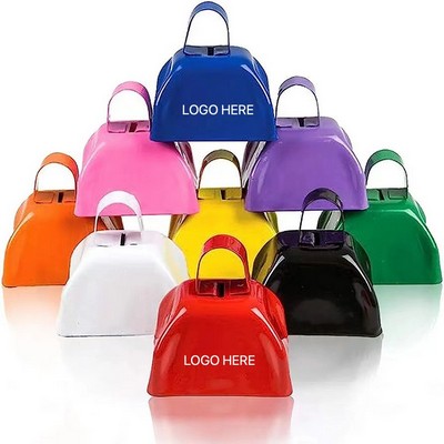 Holiday Square Cow Bell Colorful Metal Bell Craft Wind Chime Hall Car Hanging Ornament