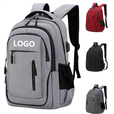 17" TSA-Friendly 180° Opening USB Charging Durable Travel Laptop Backpack with Luggage Strap