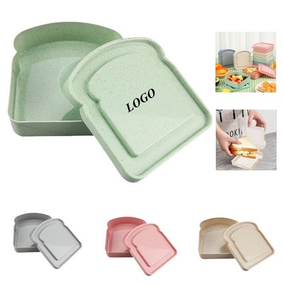 Portable Wheat Straw Plastic Sandwich Box Toast Bread Container