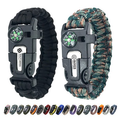 6-In-1 10'' Unisex Survival Polyester Paracord Bracelet