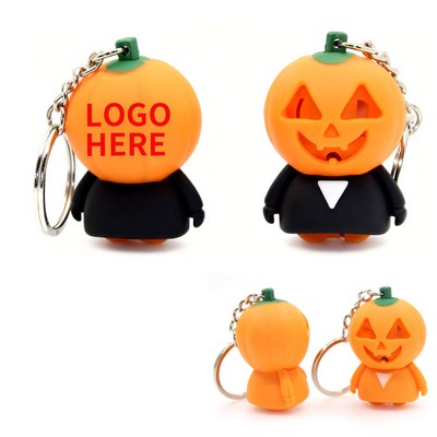 Halloween LED Sound Pumpkin Keychain