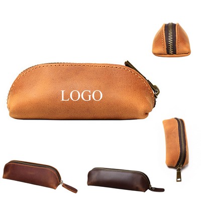 Genuine Leather Zipper Coin Purse