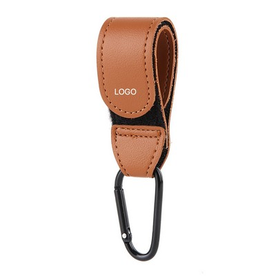 PU Leather Stroller Hooks Multi-Purpose Velcro Hanging Straps Heavy-Duty Bike Indoor Clips