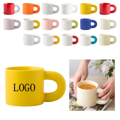 Cute Chubby Handle Ceramic Mug 11 oz