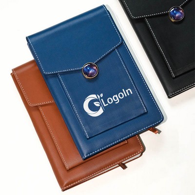 A5 Magnetic Closure Buckle Pocket Shape Notebook Lined Journal