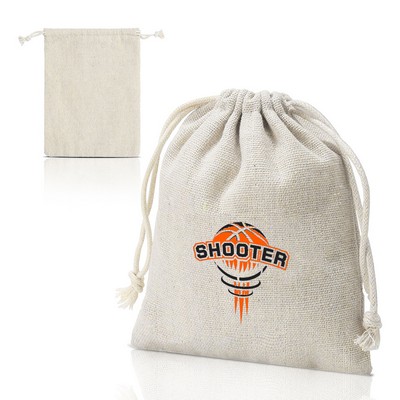 Medium Cotton And Linen Drawstring Bag ( 4.7'' X 5.9'' )