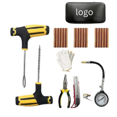Steel And PVC 10-Piece Emergency Tire Repair Kit
