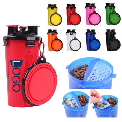 Portable Dual Compartment Pet Travel Bottle