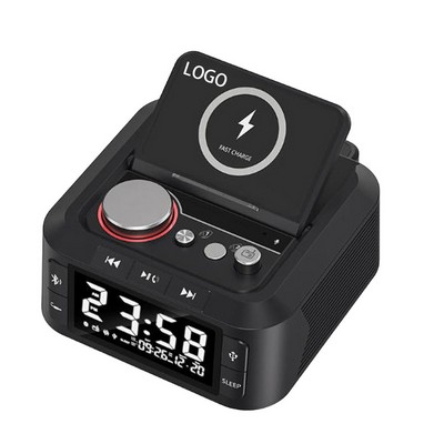 Multi-Functional Radio Night Light Phone Holder Wireless Fast Charging Bluetooth Speaker