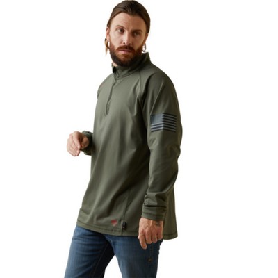 Ariat 10043566 FR Combat Stretch Patriot 1/4 Zip Work Shirt