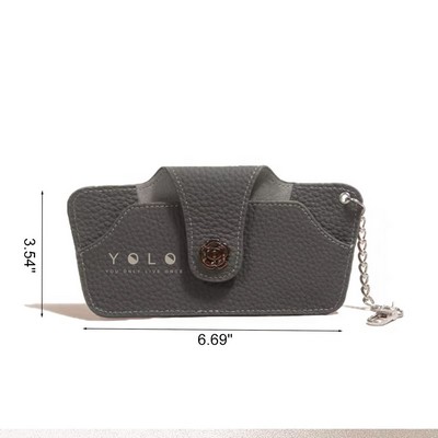 MOQ 50 Foldable Retro First Layer Leather Glasses Gase