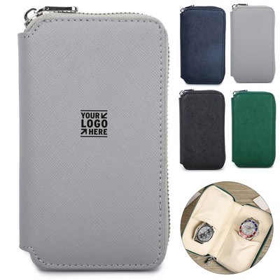Premium Leather Travel Watch Pouch