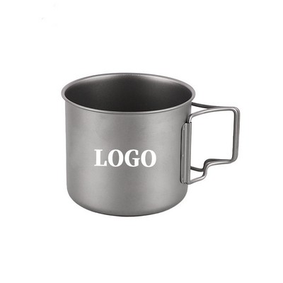 200ML Portable Titanium Camping Cup With Foldable Handle