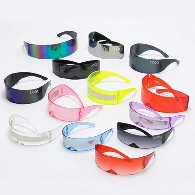 Monoblock Shield Mirrored Sunglasses