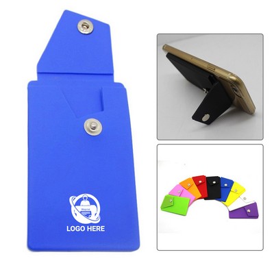 Silicone Snap Button Phone Wallet Stand