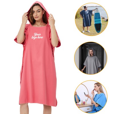 Premium Hooded Microfiber Towel Robe