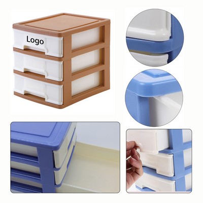 Dark Blue PP Plastic Desktop Drawer Organizer Box Dustproof