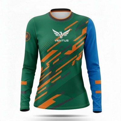 Women's Brushed Milk Silk Long Sleeve T Shirt Sublimated