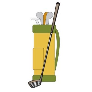 Golf Bag Magnet w/ Full Magnetic Back (4 Square Inch)