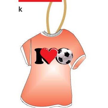 I Love Soccer T-Shirt Promotional Ornament w/ Black Back (4 Square Inch)