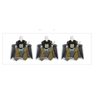 Hockey Goalie Panoramic Badge w/ Bar Pin (1 5/8"x4 5/8")