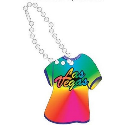 Las Vegas (Stacked) Promotional T-Shirt Key Chain w/ Black Back (4 Square Inch)