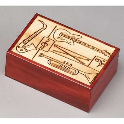Music Instruments Wood Box (5 7/8"x4"x2 1/8")