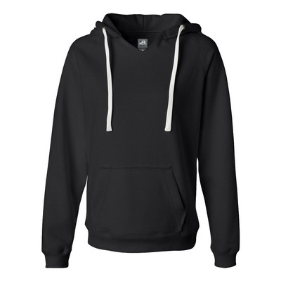 J. America® Women's Sueded V-Neck Hooded Sweatshirt