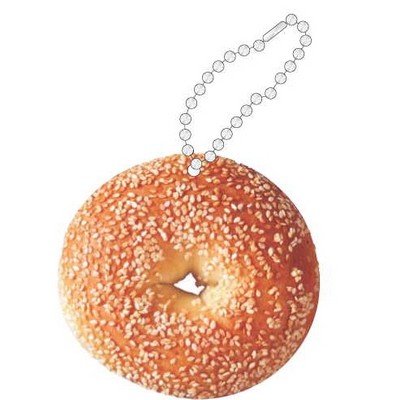 Sesame Bagel Promotional Key Chain w/ Black Back (10 Square Inch)