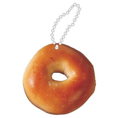 Round Bagel Promotional Key Chain w/ Black Back (10 Square Inch)