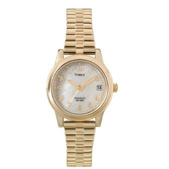 Timex® Gold Elevated Classics Dress Expansion Watch w/ MOP Dial
