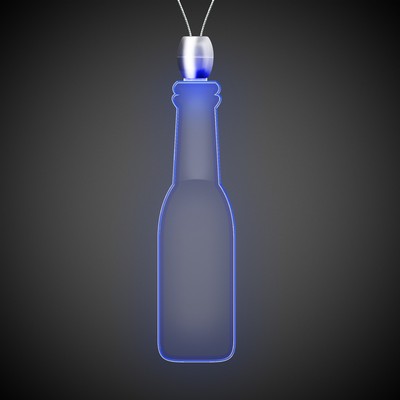 24" Blue Round Bottle Light-Up Pendant Necklace(Pad Printed)