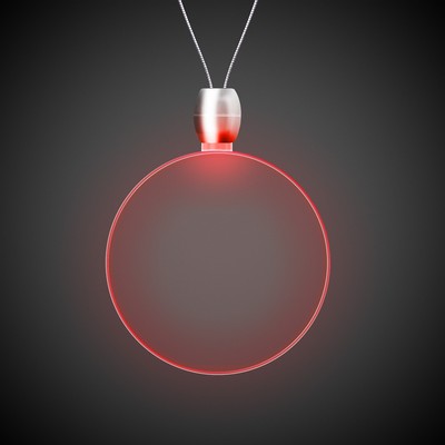 24" Red Round Light-Up Pendant Necklace(Pad Print)
