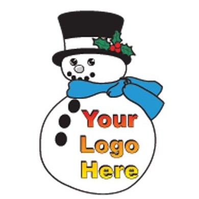 Snowman Round Metal Photo Magnet (2 1/2")
