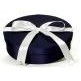 Oval Blue Fabric Covered Wine Bottle & Glass Gift Box