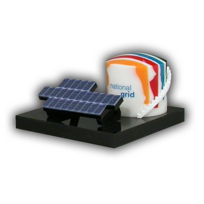 Oil Tank Lucite® Embedment Award on Base (2" x 2")