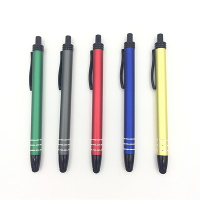 Metallic Chorme Barrel Ball Pen With Black Accents