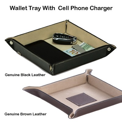 2" 1 Deluxe Change/Wallet Tray with Wireless Cell Phone Charger