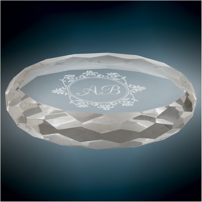 Crystal Oval Paperweight, 4" x 2 3/4"