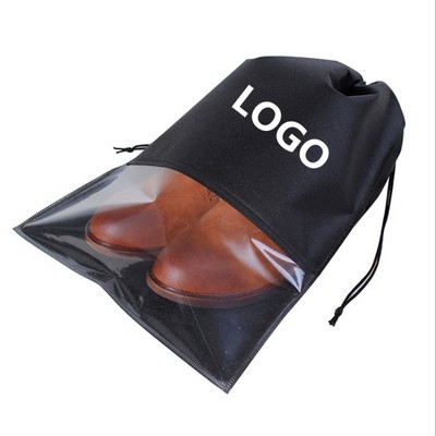 Clear PVC Drawstring Travel Shoe Organizer