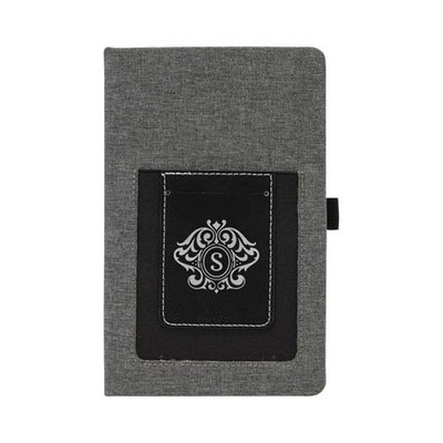 Journal w/Phone Pouch (Black/Silver)