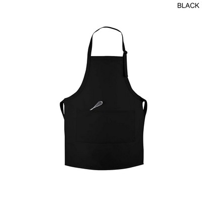Domestic made Twill Bib Apron, (25"x28"), 2 Pockets, Adjustable Neck, Blank Only