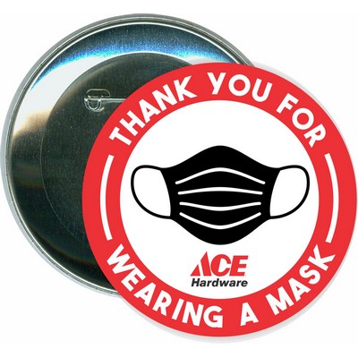 Thank You For Wearing A Mask, COVID-19, Coronavirus - 3'' Round Button